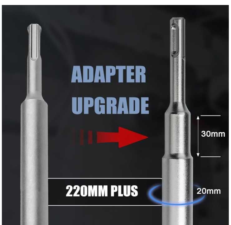 Otwornica do betonu 60mm SDS Plus + 2 wiertła prowadzące MOXPIFY