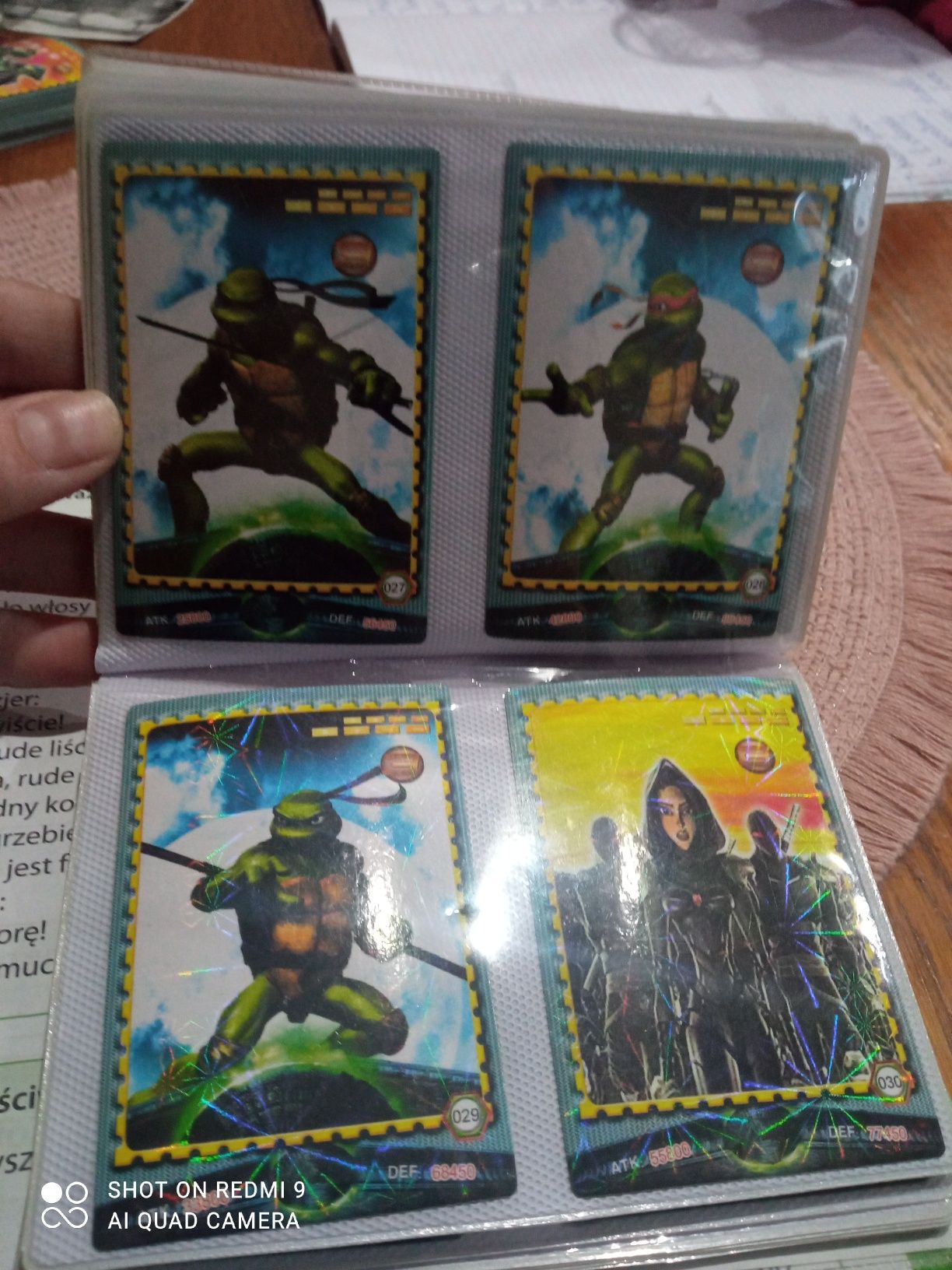 Karteczki karty  żółwie ninja