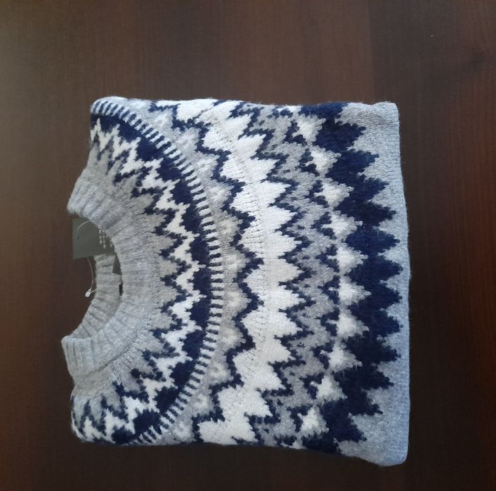 Sweter Damski/Wzór w stylu norweskim/