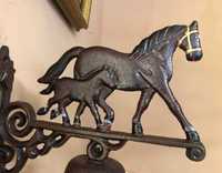 Duży użytkowy DZWON żeliwo żeliwny KOŃ konie dzwonek