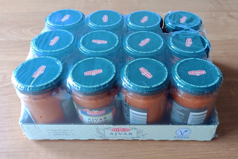 12x AJVAR z cebulką 195g, PODRAVKA pasta na bazie papryki i bakłażanów