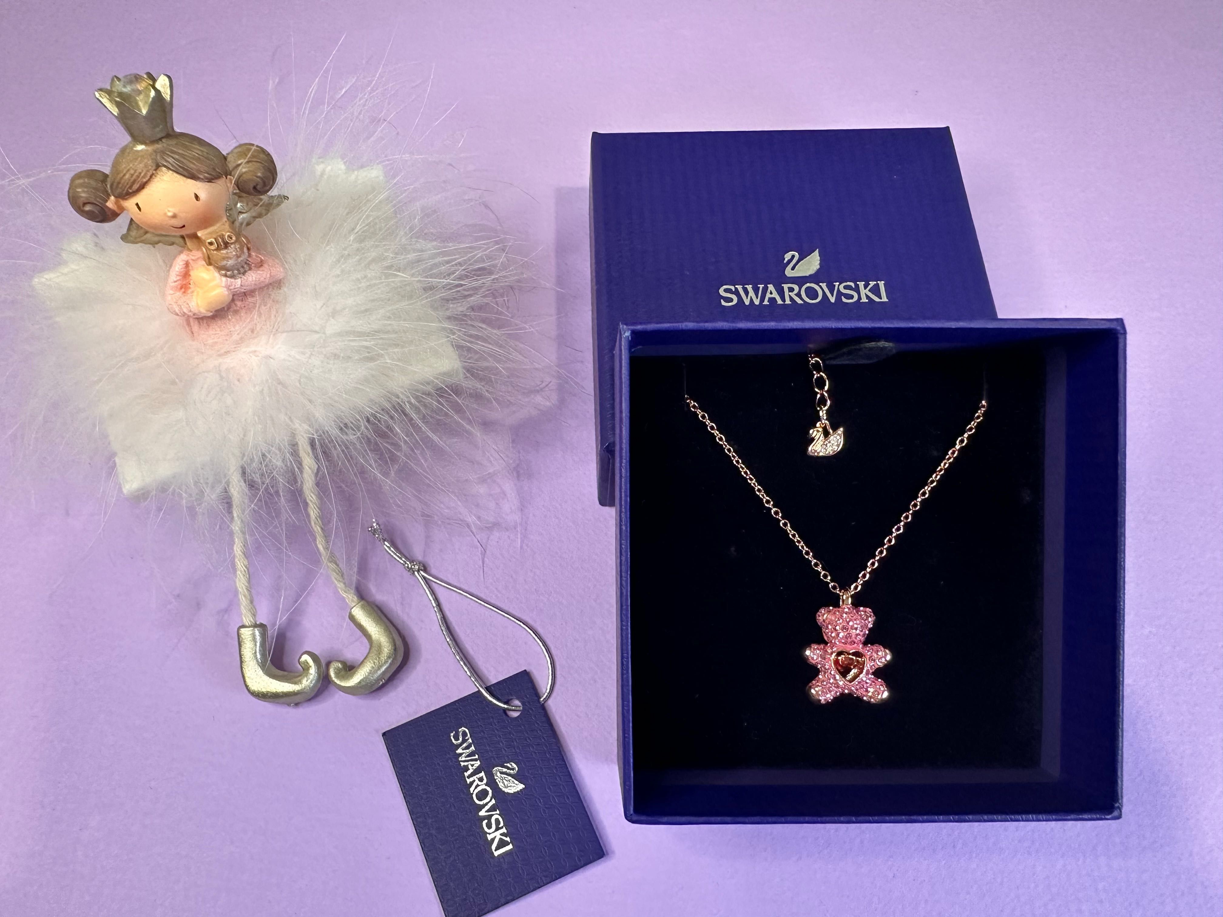 Набор мишка Teddy Swarovski розовый