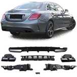 Difusor AMG Mercedes-Benz Classe C W205  - Preto