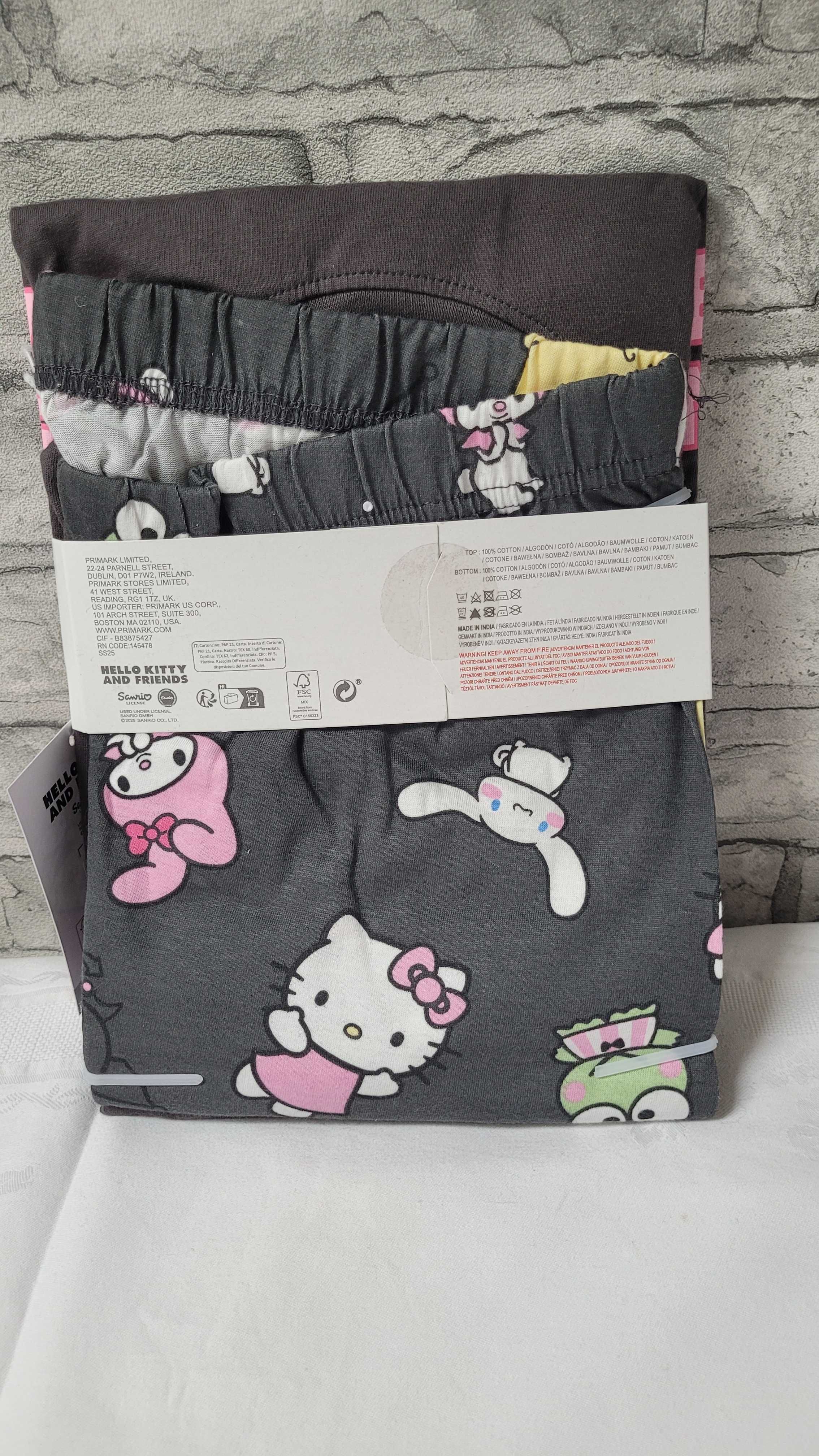 Bawełniana piżama letnia Hello Kitty i przyjaciele PRIMARK