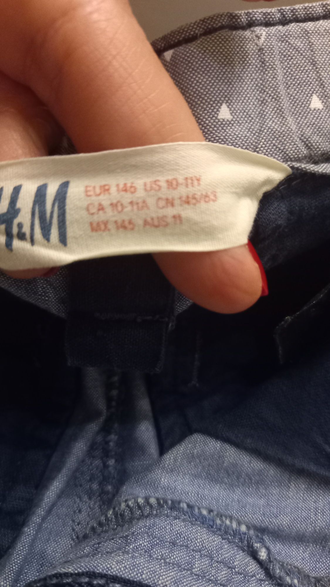 Krótkie spodenki H&M 146-152 bawełniane zapinane Jak Nowe