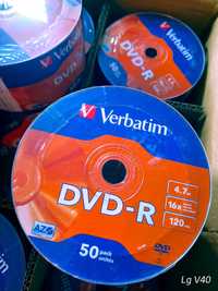 Диски DVD-R Verbatim AZO 4.7Gb 16X CakeBox 50шт.