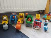 LEGO Duplo pojazdy budowlane, śmieciarka, policja, straż pożarna
