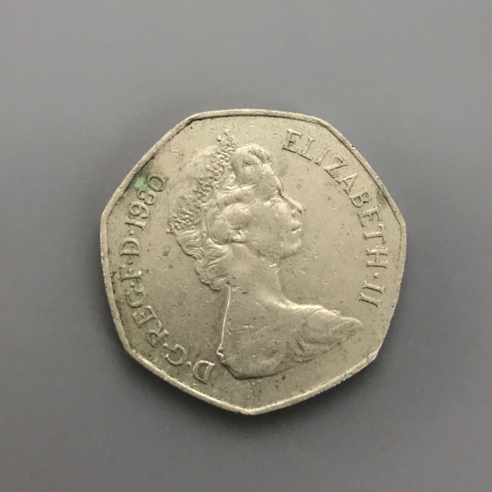 Moneta 50 pensów Wielka Brytania 1980