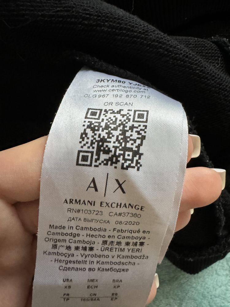 Костюм спортивний Armani Exchange оригінал чорний xs оригінал