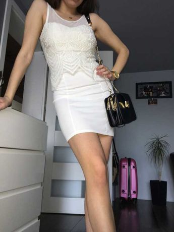 Sukienka biała z koronką rozmiar XS/S