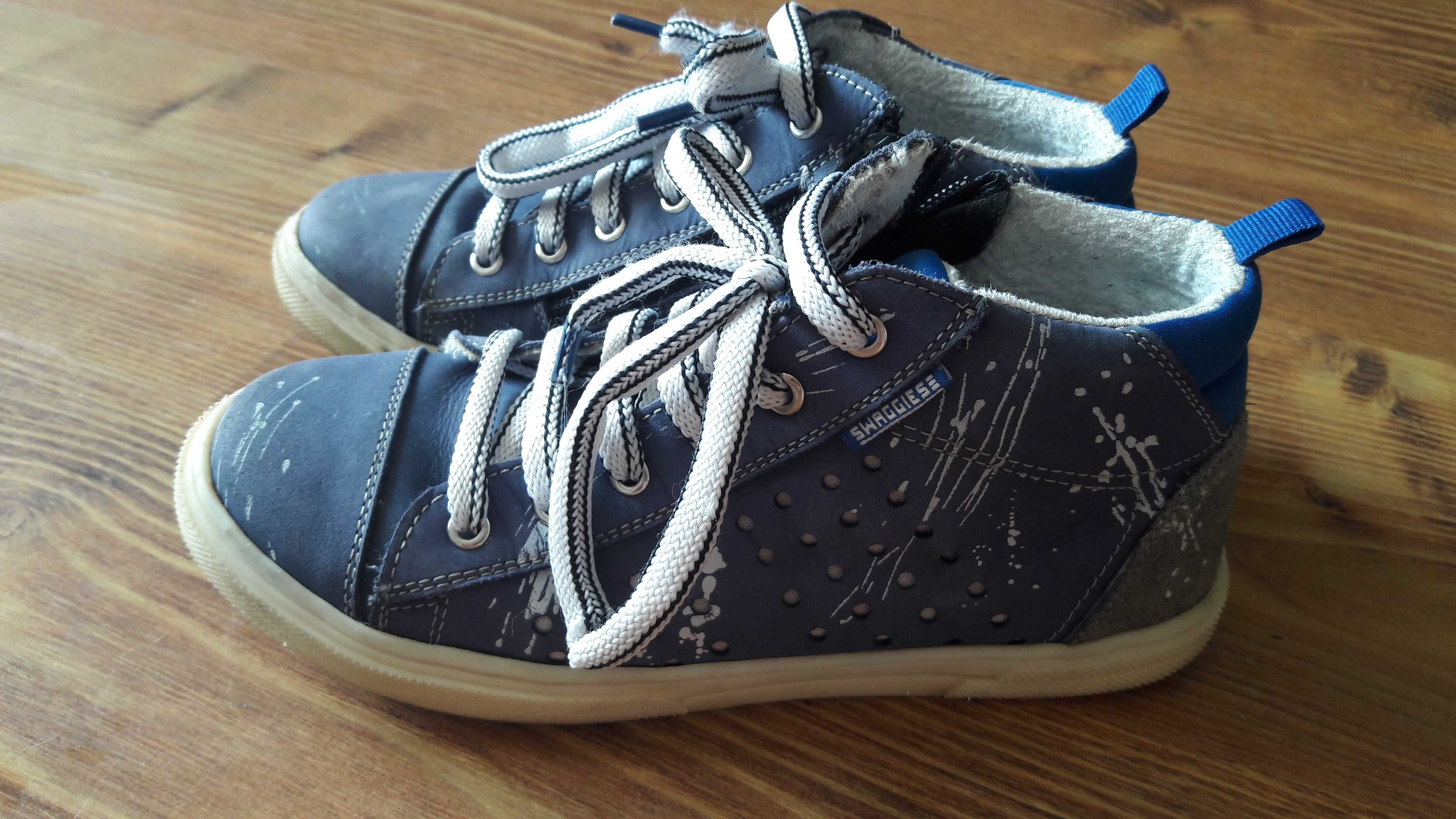 Buty swaggiess skórzane 35 granatowe
