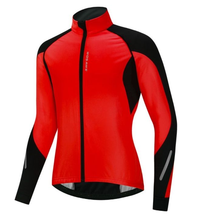 Kurtka rowerowa kolarska ocieplana rowerowa czerowna L/XL