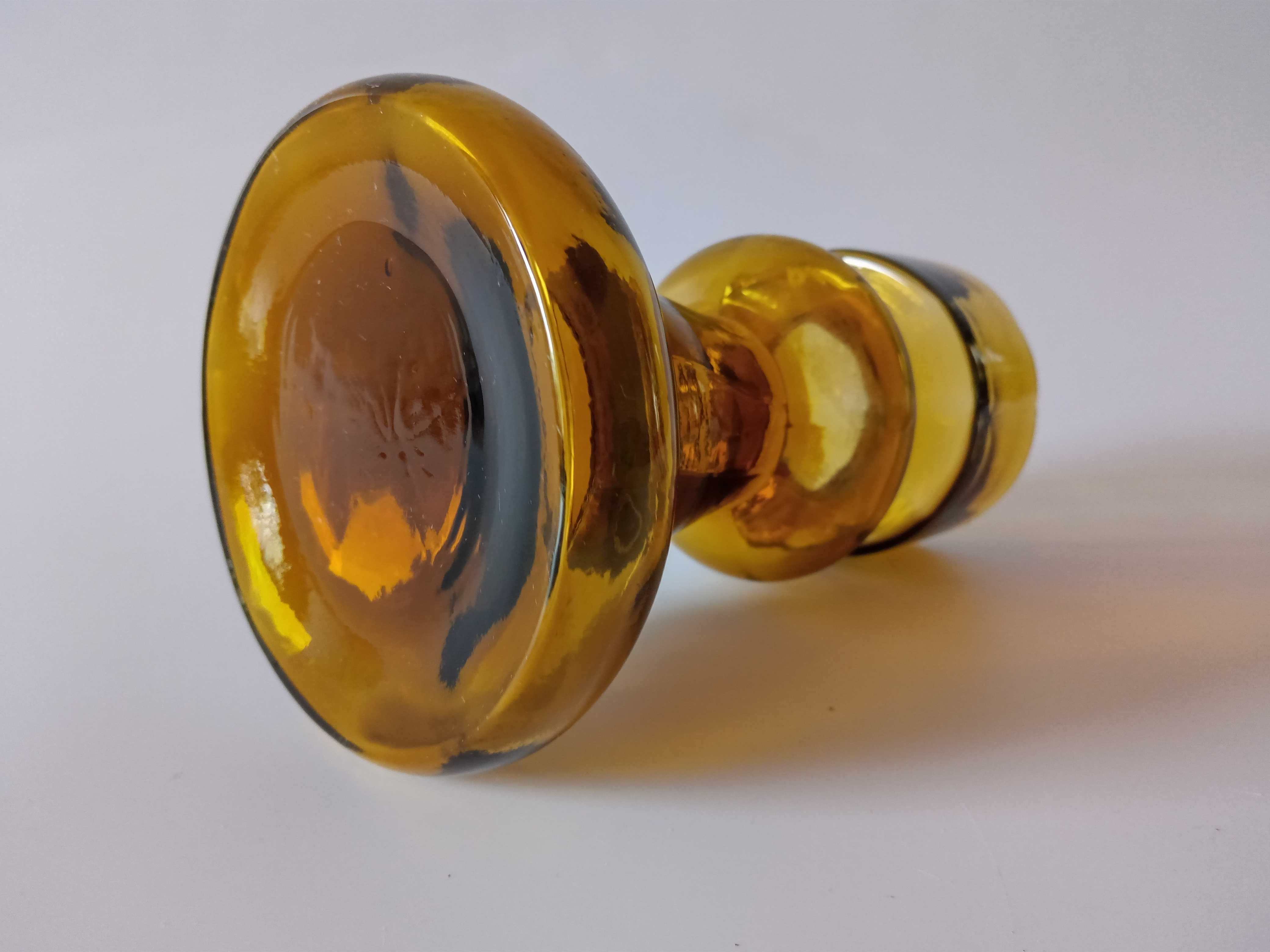 Ingrid Glasshutte miodowy szklany świecznik