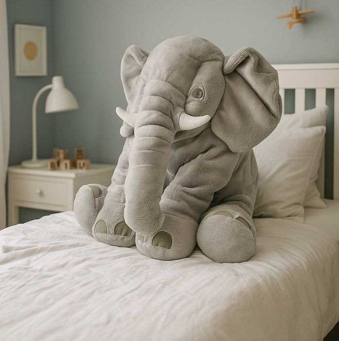 XXL Słoń Pluszowy Przytulanka Poduszka 70 cm Zabawka Dzieci Na Prezent