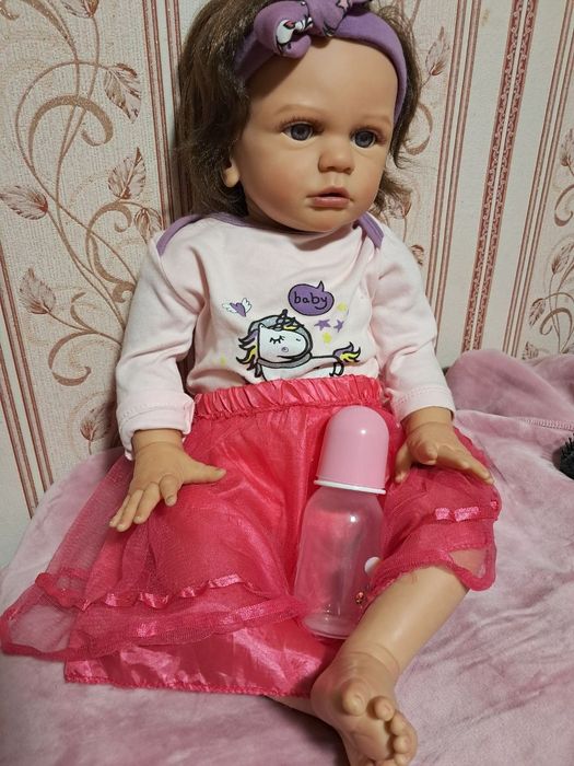 Кукла дівчинка реборн reborn та 3 комплекти одягу