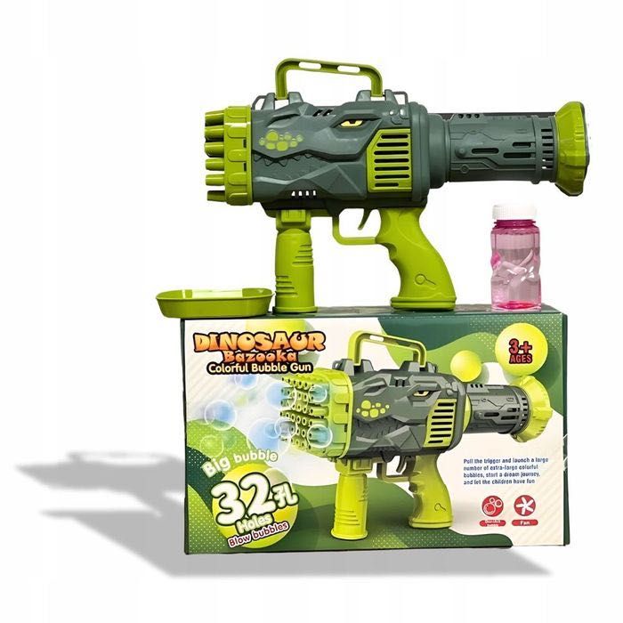 Pistolet do baniek mydlanych BAZOOKA Generator dla Dzieci + Płyn