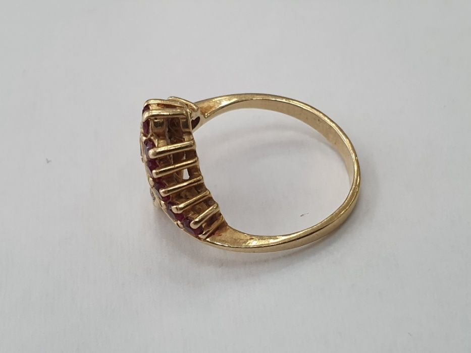 Piękny! Klasyczny złoty pierścionek damski/ 3.5 gram/ R12/ Cyrkonie