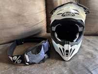 Kask Airoh Strycker S + Gogle 100% Armega