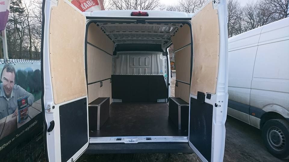 Fiat Ducato L1H1 zabezpiezenie paki zabudowa ze sklejki