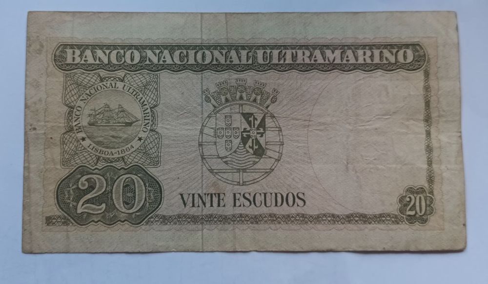 Nota 20 escudos ex colónia Timor