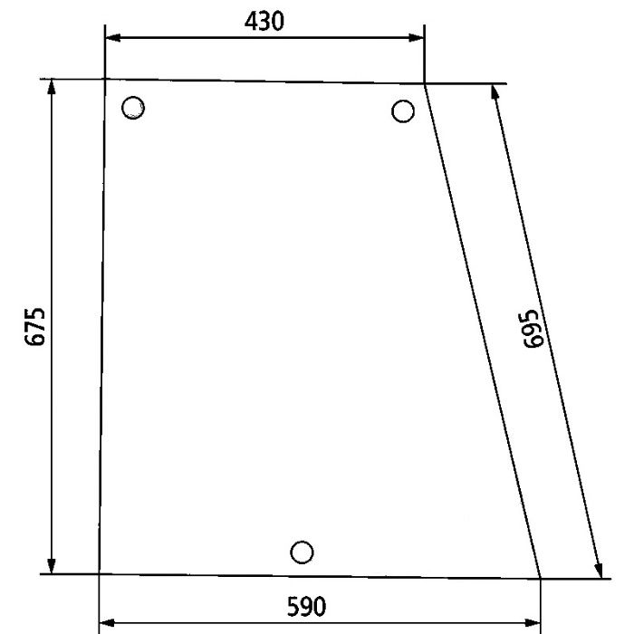 szyba boczna prawa CASE MAXXUM 5120, 5130, 5140, 5220, 5230 ACX105
