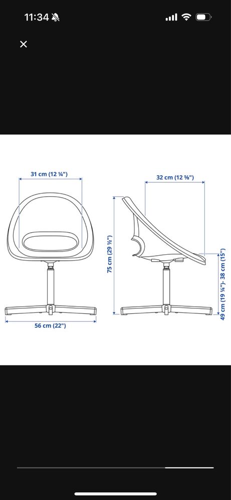 Krzesło do biurka Ikea Loberget/ Sibben