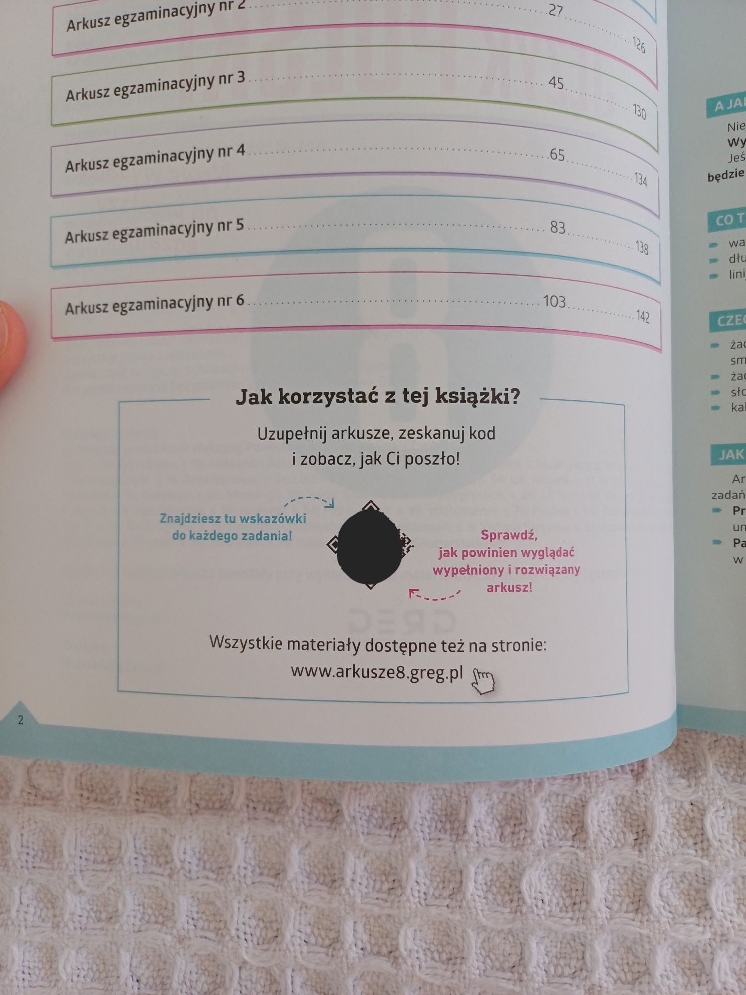 Egzamin ósmoklasisty - arkusze - język polski, GREG