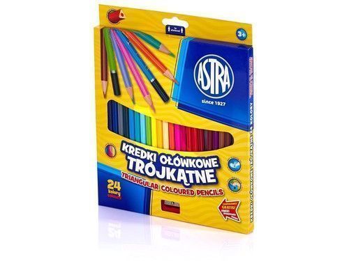 Kredki Ołówkowe Trójkątne Astra 24 Kolory