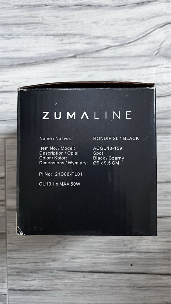Lampa natynkowa czarna Zuma Line