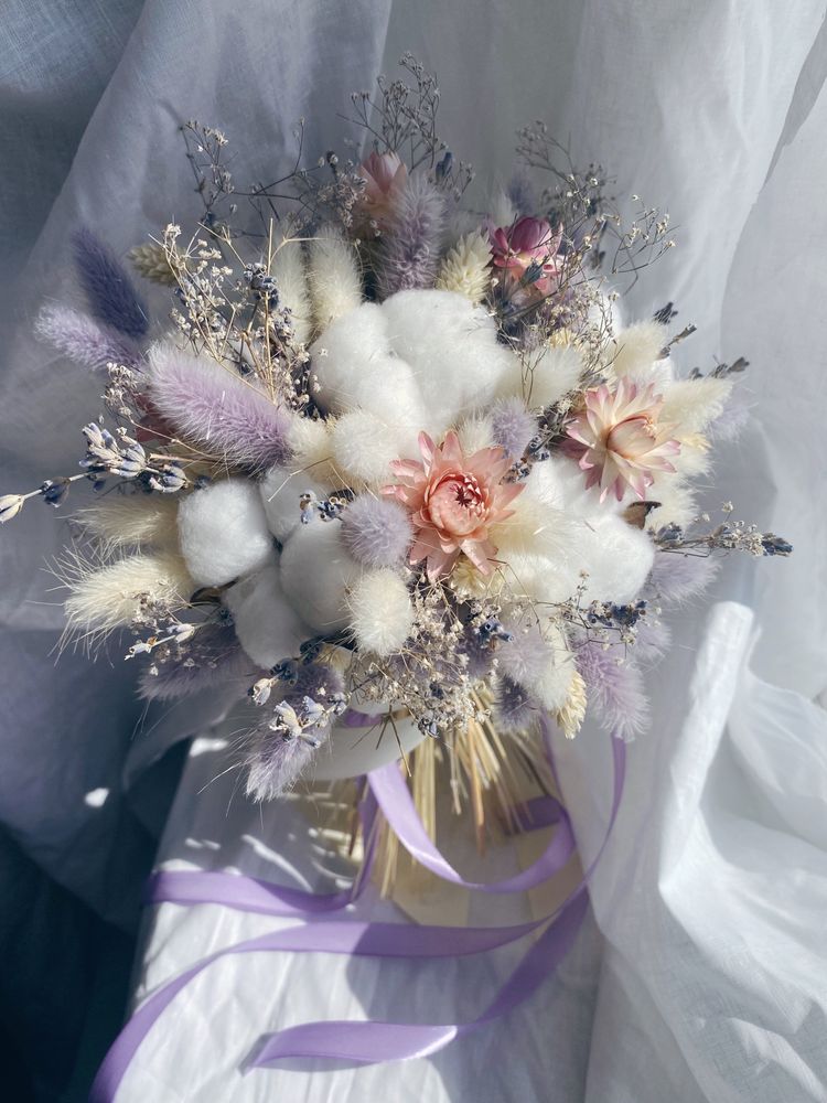 Сухоцвіти букет нареченої із сухоцвіті декор подарунок букет невесты
