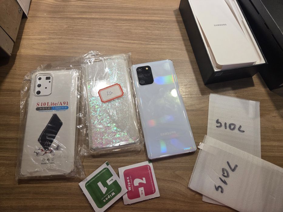 Samsung s10 lite white prism 2 nowe etui 2 szkla hartowane