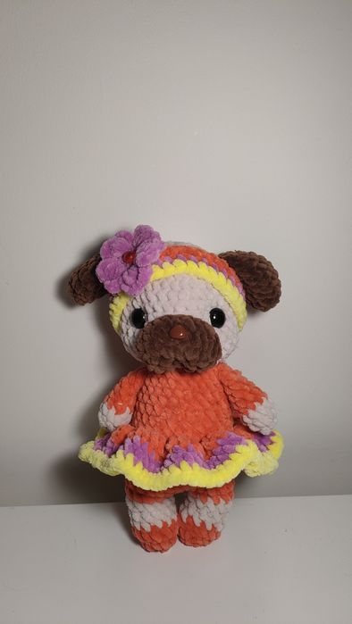Pies.Lalka.Maskotka.Zabawka.Ręcznie robiona na szydełku