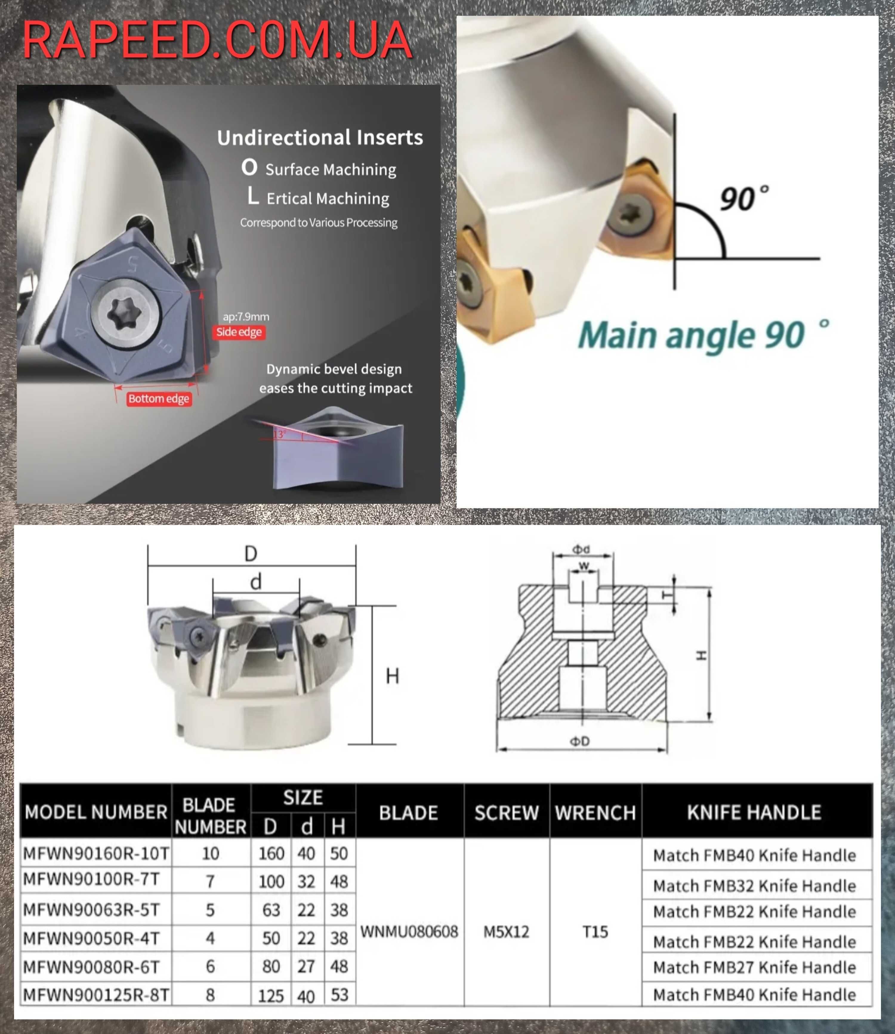 Фреза, торцева головка  BAP400R, MFWN90 на фрезерний станок , CNC, ЧПК