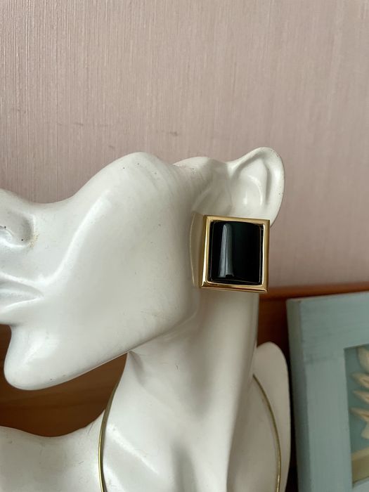 Monet вінтажні сережки чорні золотисті американський вінтаж