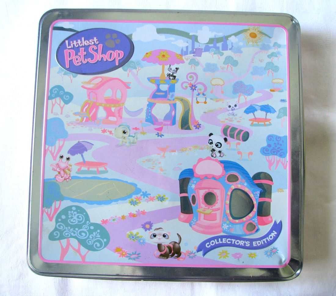 Metalowy pojemnik puszka domek dla figurek Littlest Pet Shop LPS