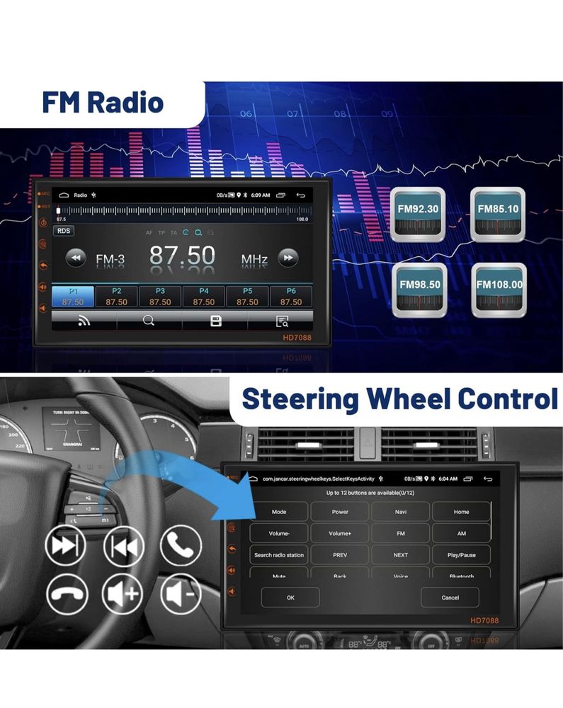 Radio samochodowe HD7088 Android 11 GPS BT 7”