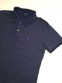Мужское тёмно-синее поло футболка Polo Ralph Lauren sport