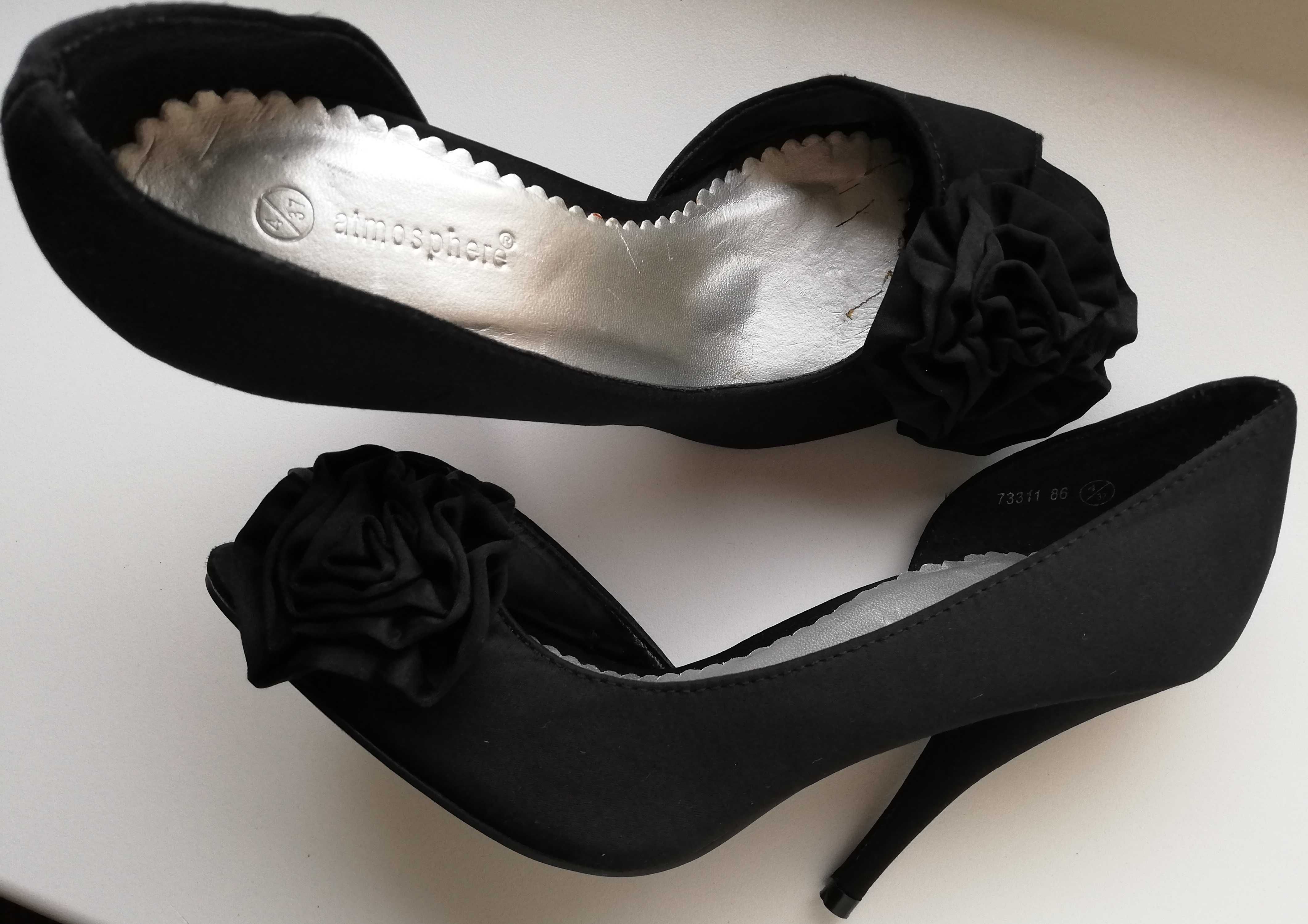 eleganckie szpilki wieczorowe 37 czółenka odkryte palce buty na wesele