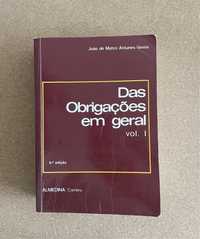 Das obrigações em geral - Antunes Varela volume I