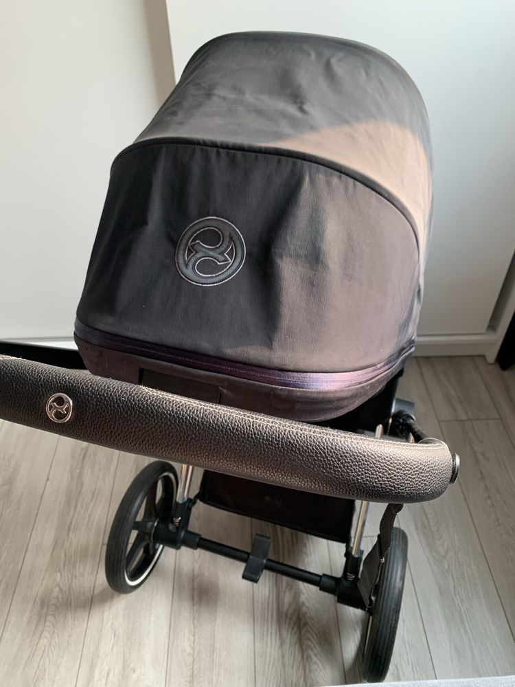 Cybex Priam 4.0 2w1 gondola spacerówka deep black czarny gratis folia