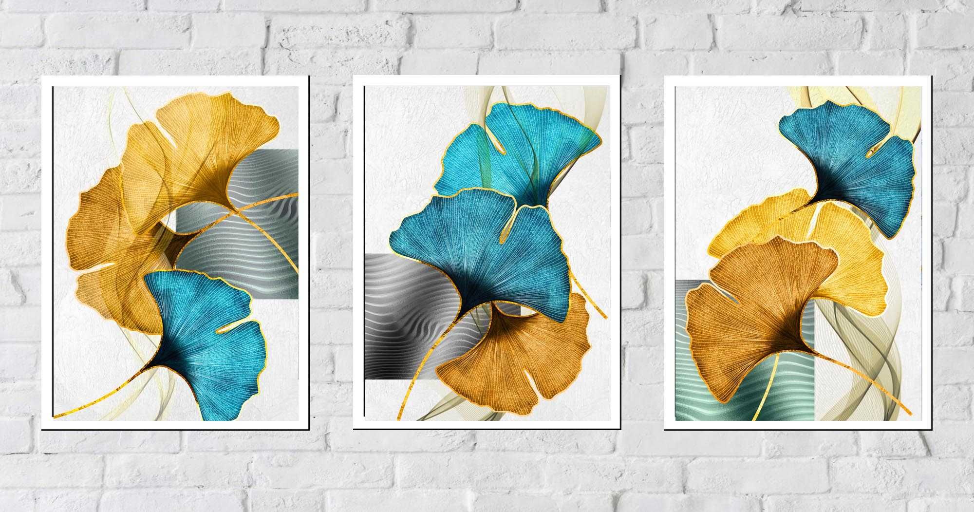50x40 obrazy w ramie plakaty ramka GINKGO ABSTRAKCJA SALON NATURA BOHO