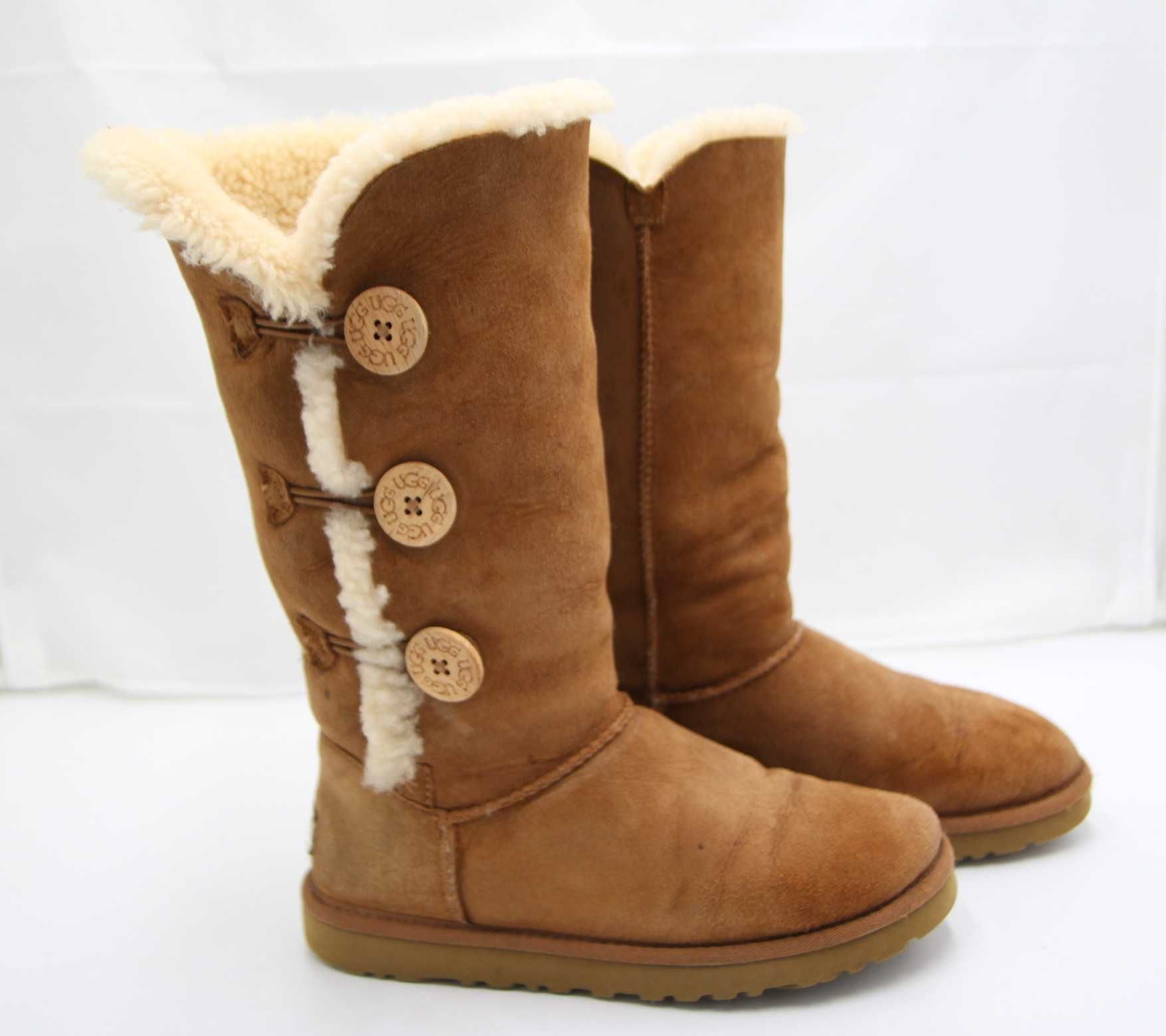 Ugg skórzane śniegowce wełna owcza 38 ( 24 CM)