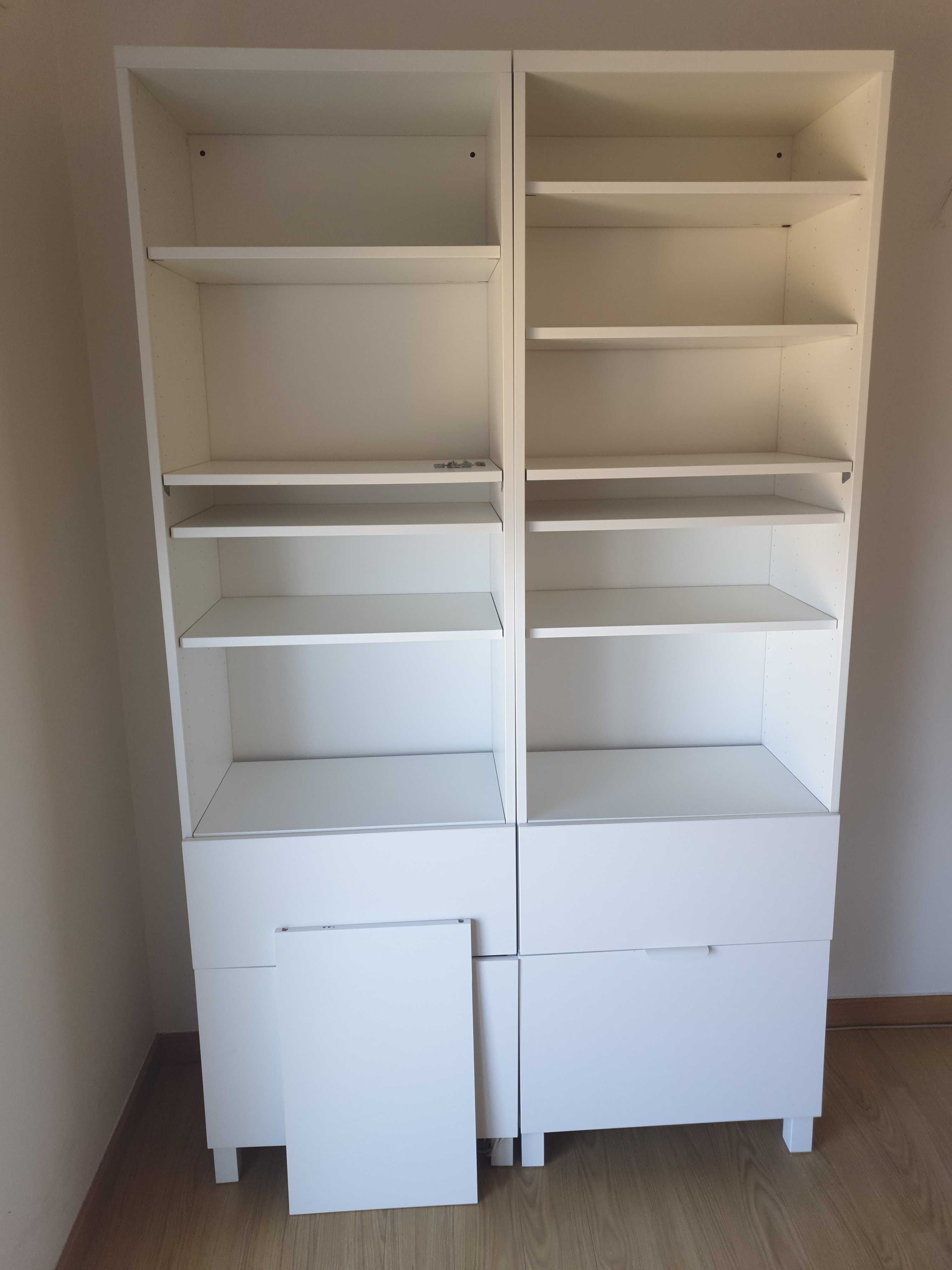 Bestå IKEA estantes dois 202 x 60 x 40 cm, portas gavetas brancas