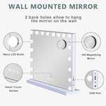80 x 60cm Lusterko do makijażu 18 LED Hollywood Mirror Hansong