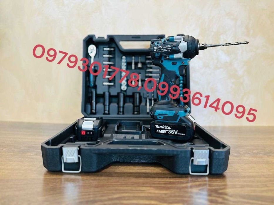 Акумуляторний Гайкокрут Makita 500Nm Винтоверт з набором інструментів