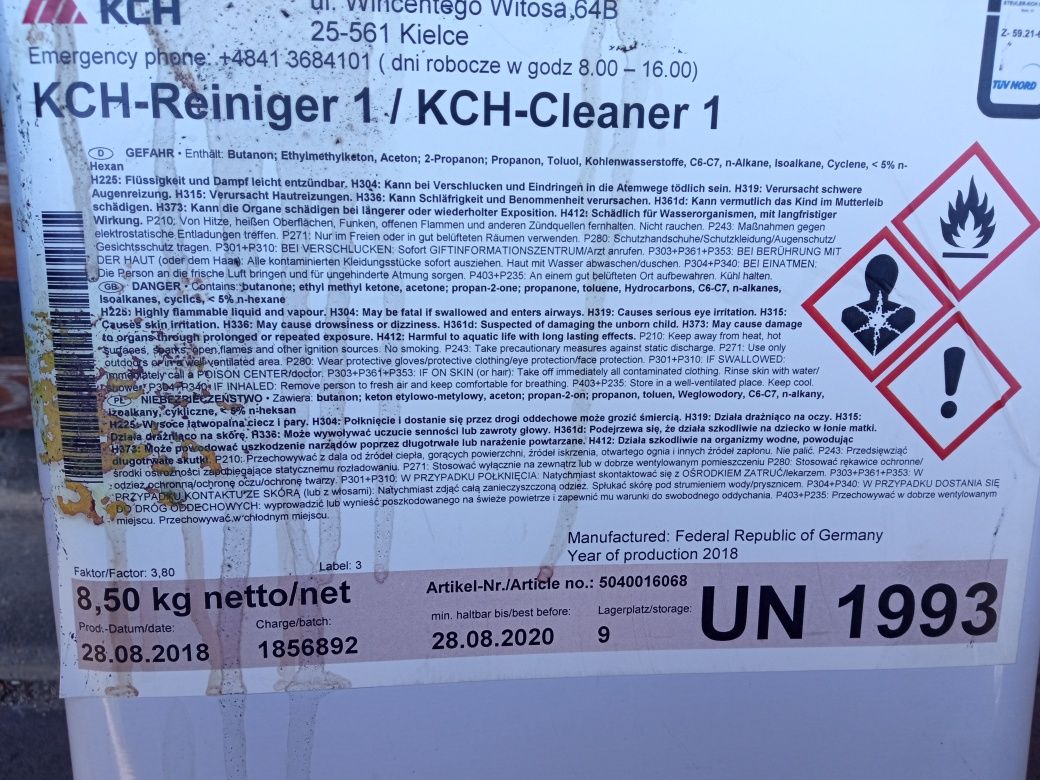 Rozpuszczalnik KCH Cleaner 1 ok 3.5 litra Steuler KCH