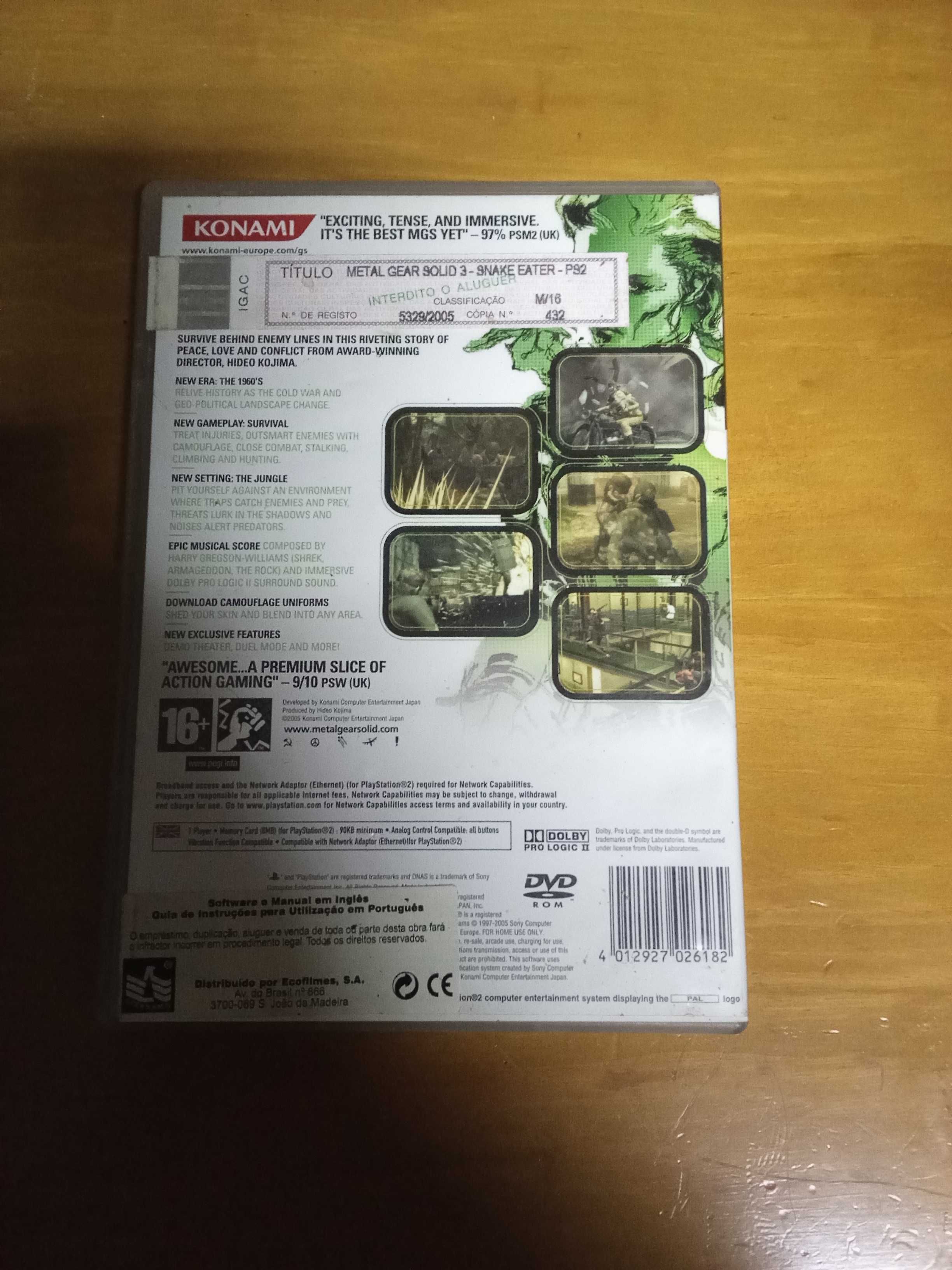 Jogo de PS2 Metal Gear Solid 3 Snake Eater