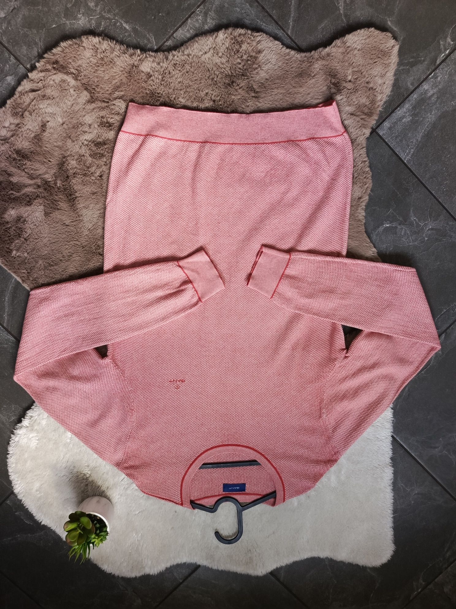 Sweter GANT 100% bawełna, różowy, rozmiar M, święta Christmas