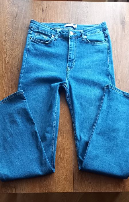 Spodnie jeansowe dzwony damskie 40 niebieskie