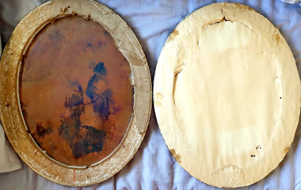Militares - Par de antigas  pinturas em óleo sobre cobre